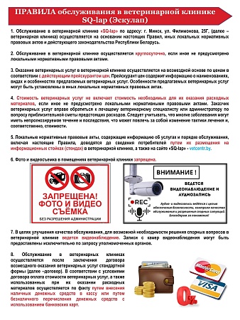 Правила обслуживания (лист 1)